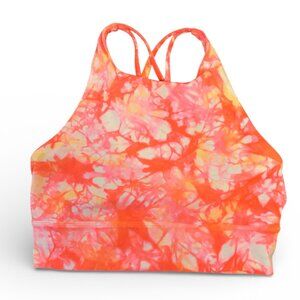 Lululemon Energy Bra High Neck Long Line Shibori Size 8 Medium Support EUC